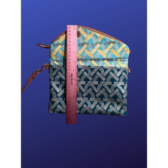 UNBRANDED Metallic Formal/Evening Bag, Turquoise/Aqua/Gold, Medium Size, NWOT - Picture 6 of 12